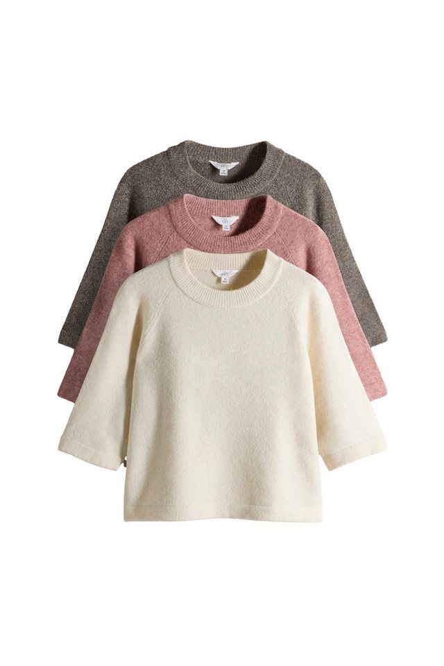 The Set T-Shirt The Set gestrickte T-Shirts mit Wolle, 3er-Pack (3-tlg) von The Set