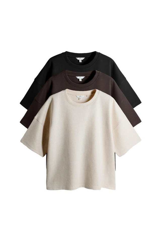 The Set T-Shirt The Set kastiges Premium-T-Shirt im 3er-Pack (3-tlg) von The Set