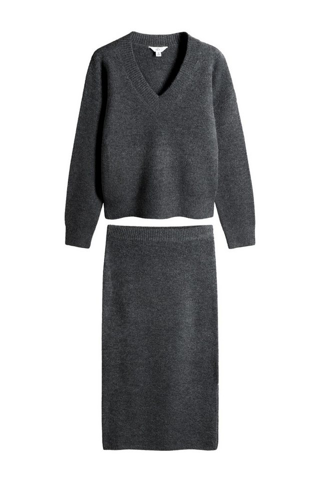 The Set Sweatanzug The Set Strickpullover mit passendem Midirock (2-tlg) von The Set