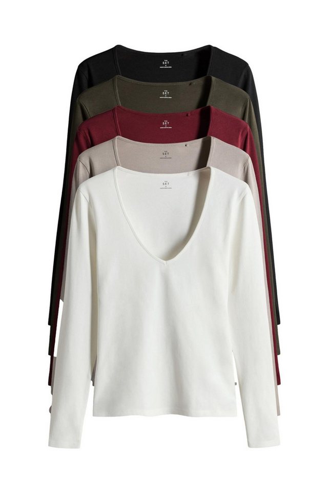 The Set Langarmshirt The Set körpernahe Langarmshirts, 5er-Pack (5-tlg) von The Set