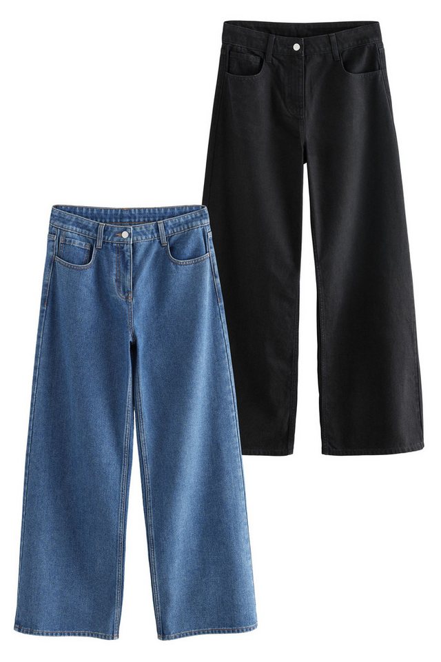 The Set Weite Jeans 2er-Pack The Set Denim-Jeans mit weitem Bein (2-tlg) von The Set