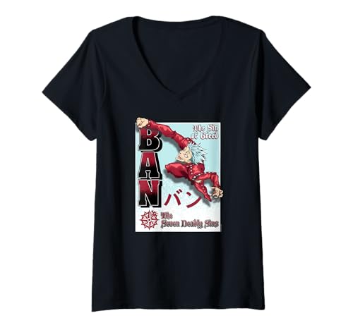 Damen The Seven Deadly Sins Ban The Sin of Greed Anime T-Shirt mit V-Ausschnitt von The Seven Deadly Sins: Signs of Holy War