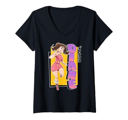 Damen The Seven Deadly Sins Diane Colorful Portrait Anime T-Shirt mit V-Ausschnitt Damen The Seven Deadly Sins Diane Colorful Portrait Anime T-Shirt mit V-Ausschnitt von The Seven Deadly Sins: Signs of Holy War