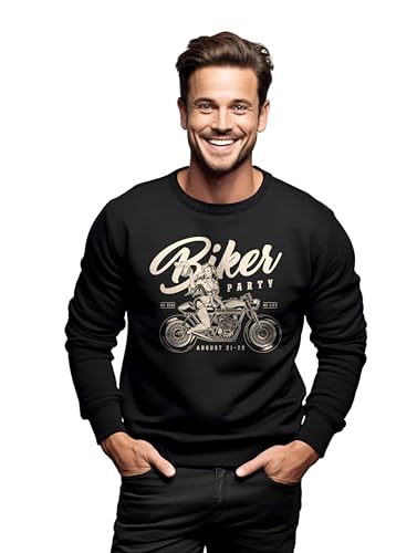 The Shirt Shack Biker Party Sweatshirt - Fuel up and Ride! Lustiges Sweatshirt, Unisex bedrucktes Design. Begleite die wilde Fahrt und lass das Adrenalin fließen!, Schwarz , XXL von The Shirt Shack