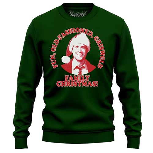 The Shirt Shack Old Fashioned Griswold Sweatshirt - Lustig und festlich! Lustiges Sweatshirt, Unisex gedrucktes Design. Der Weihnachtsmann war noch nie so lustig!, grün, L von The Shirt Shack