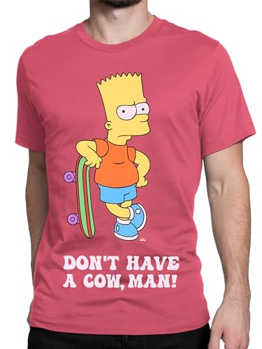 The Simpsons Herren Bart Simpson T-Shirt | Lustige T-Shirts für Herren | Herrengrößen Von Klein Bis XX-Groß | Offizielles Simpsons Merchandise Rot XX-Large von The Simpsons