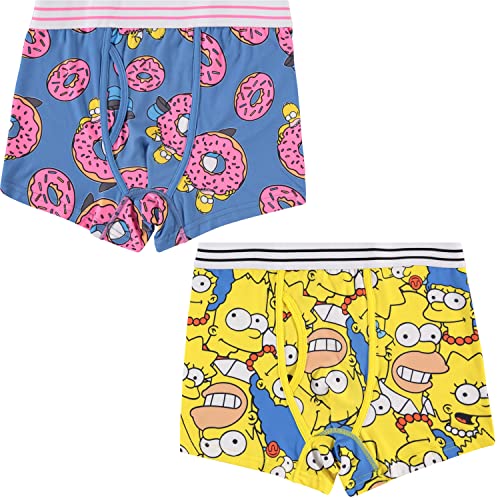 The Simpsons Herren Boxershorts Homer Bart Lisa Marge und Krusty The Clown – Herren 2er-Pack Boxershorts Unterwäsche, multi, Medium von The Simpsons