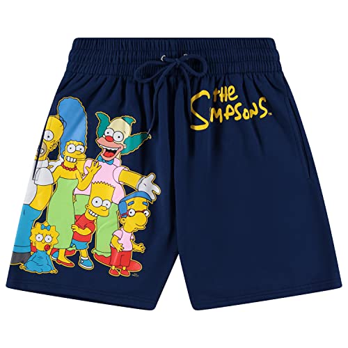 The Simpsons Homer & Bart Simpson Herren Shorts Homer, Bart, Lisa Mesh Shorts, Marineblau, Groß von The Simpsons