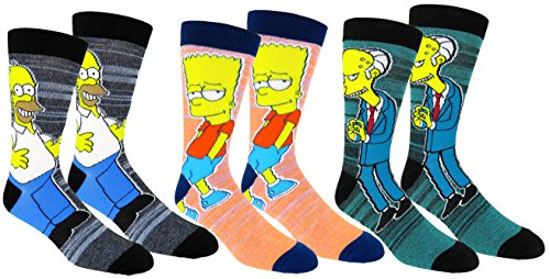 The Simpsons Lässige Crew-Socken, Homer/Bart/Burns, Einheitsgröße von The Simpsons