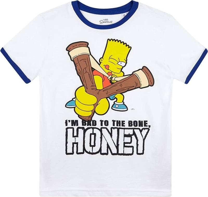 The Simpsons Print-Shirt THE SIMPSONS T-Shirt Kinder und Jugendliche Ringer Jungen und Mädchen Gr. 128 140 152 164 für 8 10 12 14 Jahre von The Simpsons