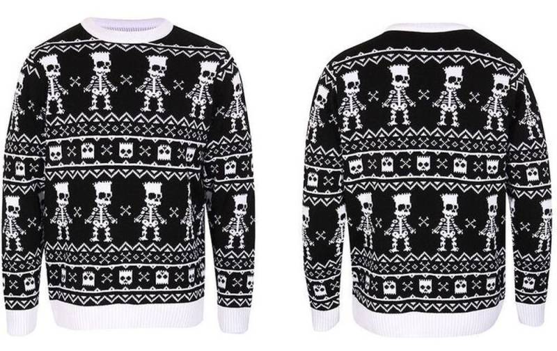 The Simpsons Rundhalspullover Bart Skeleton Repeat Jumper von The Simpsons