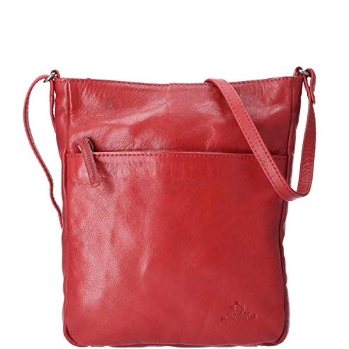 The Skandinavian Brand Damen Leder Umhängetasche Schultertasche Tasche rot von The Skandinavian Brand