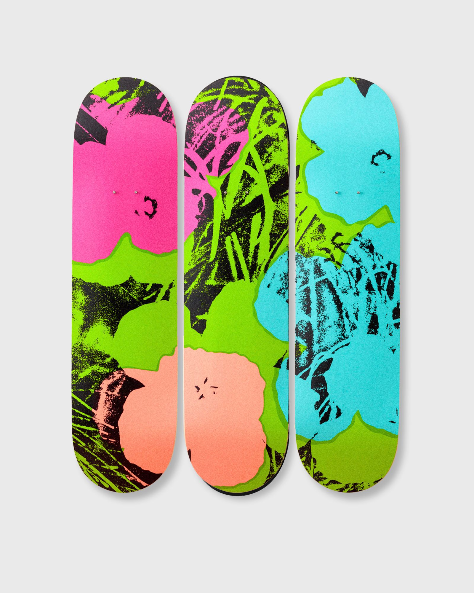 The Skateroom Andy Warhol Flowers Decks - Green/Pink 3-Pack men Home deco multi in Größe:ONE SIZE von The Skateroom