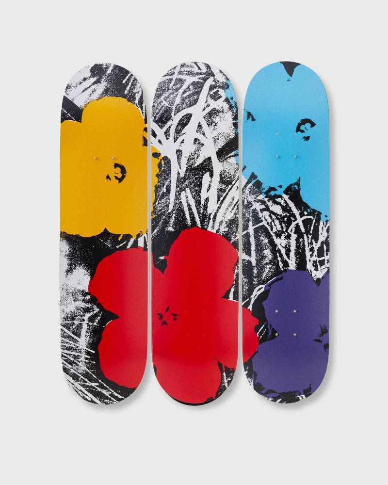 The Skateroom Andy Warhol Flowers Decks- Grey/Red 3-Pack men Home deco multi in Größe:ONE SIZE von The Skateroom