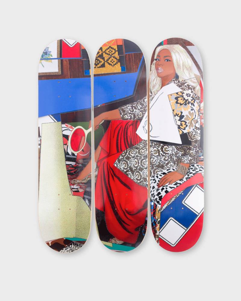 The Skateroom Mickalene THOMAS DIN AVEC LA MAIN DANS LE MIROIR ET JUPE ROUGE men Home deco multi in Größe:ONE SIZE von The Skateroom