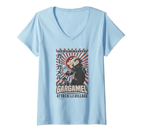 Damen Die Schlümpfe - Evil Gargamel's Attack On The Smurfs Village T-Shirt mit V-Ausschnitt von The Smurfs