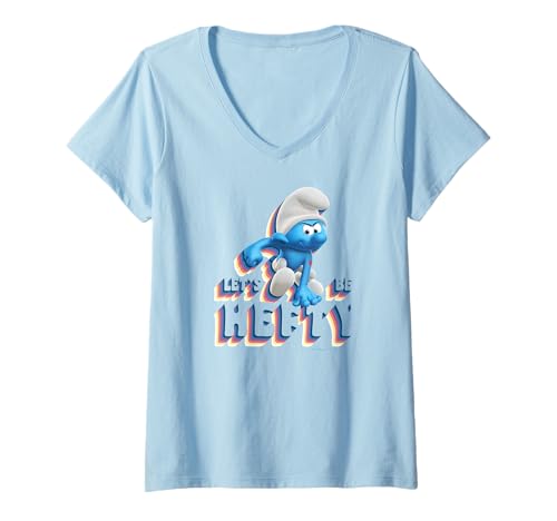 Damen Die Schlümpfe - Let's Be Hefty T-Shirt mit V-Ausschnitt von The Smurfs