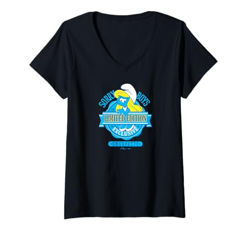 Damen Die Schlümpfe - Sorry Boys Limited Edition Exclusive T-Shirt mit V-Ausschnitt von The Smurfs