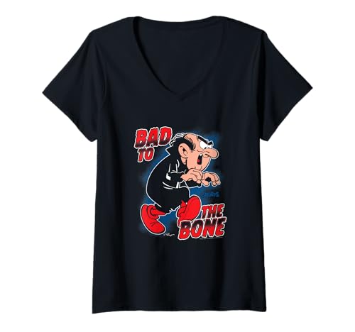 Damen The Smurfs Gargamel Schlecht bis auf die Knochen T-Shirt mit V-Ausschnitt von The Smurfs