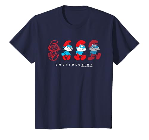 Evolution of Papa Schlumpf Film Smurfolution Metaverse Kids T-Shirt von The Smurfs