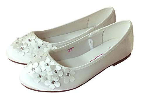 Ballerina-Schuhe für Brautjungfer, Satin, elfenbeinfarben, elfenbeinfarben, 31 EU von The Sparkle Club