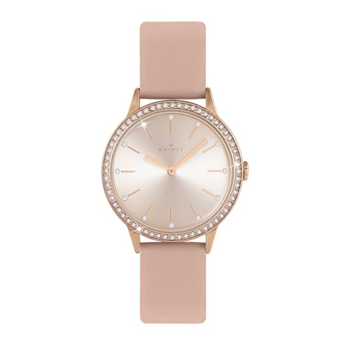 Spirit Damen-Armbanduhr, rosévergoldet, rosa Lederband, analog, Quarzuhr, rose, Modern Spirit Damen-Armbanduhr, rosévergoldet, rosa Lederband, analog, Quarzuhr, rose, Modern von The Spirit Chronometer Company