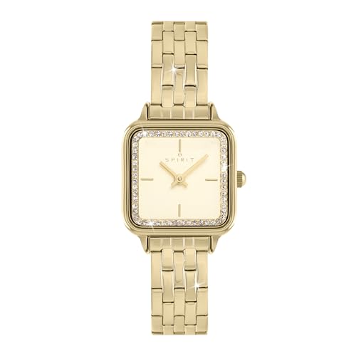 Spirit Damen Quadratisches Gold Zifferblatt Versilbertes Armband Analog Quarz Uhr, gold, Glam Spirit Damen Quadratisches Gold Zifferblatt Versilbertes Armband Analog Quarz Uhr, gold, Glam von The Spirit Chronometer Company