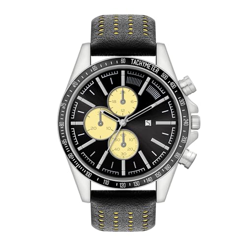 Spirit Herren-Armbanduhr mit mehreren Zifferblättern, Schwarz und Gelb Spirit Herren-Armbanduhr mit mehreren Zifferblättern, Schwarz und Gelb von The Spirit Chronometer Company