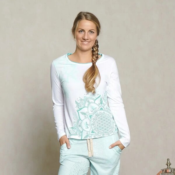 The Spirit of OM Damen Pyjama Schlafanzug langarm mint oder sahara SET oder einzeln von The Spirit of OM