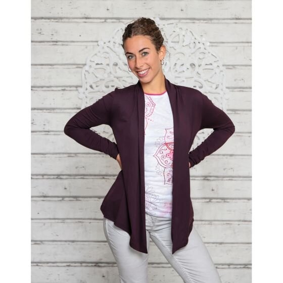 The Spirit of OM Jersey Cardigan Chakra Aubergine von The Spirit of OM