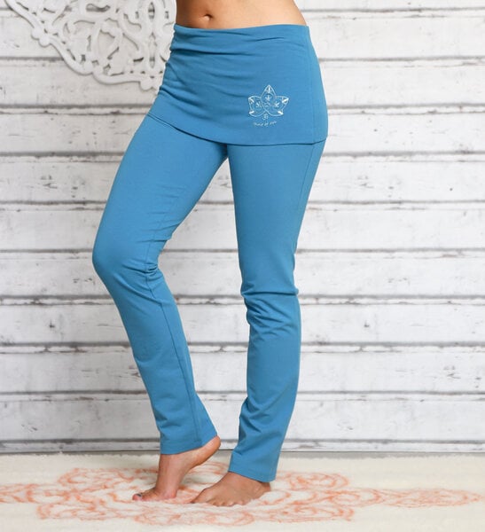 The Spirit of OM Yogahose mit breitem Rockbund aloha-blau von The Spirit of OM