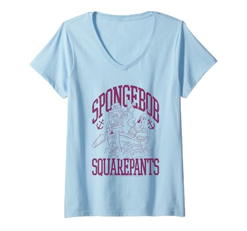 Damen The Spongebob Movie Patrick and Spongebob Boat Cartoon T-Shirt mit V-Ausschnitt Damen The Spongebob Movie Patrick and Spongebob Boat Cartoon T-Shirt mit V-Ausschnitt von The SpongeBob Movie: Search for SquarePants