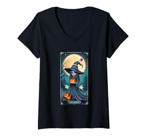 Damen Die gruselige Hexe unter Vollmond T-Shirt mit V-Ausschnitt Damen Die gruselige Hexe unter Vollmond T-Shirt mit V-Ausschnitt von The Tarot Halloween Collection Click here for more