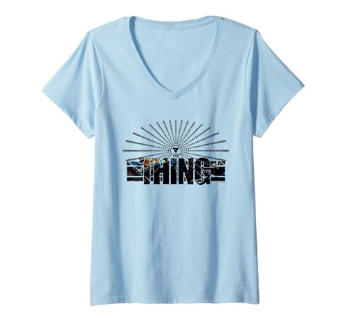 Damen The Thing Stylized Logo T-Shirt mit V-Ausschnitt Damen The Thing Stylized Logo T-Shirt mit V-Ausschnitt von The Thing