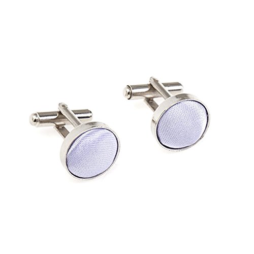 Schlichte Manschettenknöpfe aus satiniertem Metall, klassisch, silberfarben, Flieder, Einheitsgröße von The Tie Company