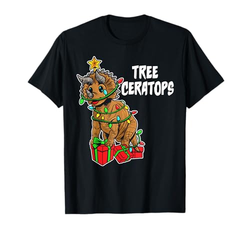 Treeceratops Lustiger Weihnachtsbaum Triceratops Dinosaurier Jungen T-Shirt von The Triceratops Christmas Tree Dino