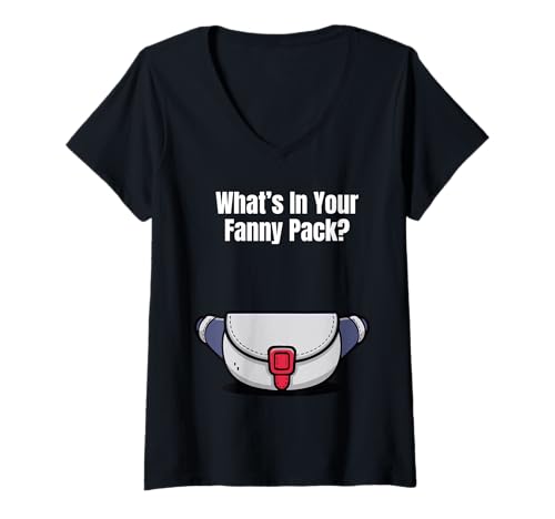 Damen was ist in deiner Gürteltasche Lustig T-Shirt mit V-Ausschnitt Damen was ist in deiner Gürteltasche Lustig T-Shirt mit V-Ausschnitt von The Ultimate Fanny Pack Enthusiast Apparel Co.