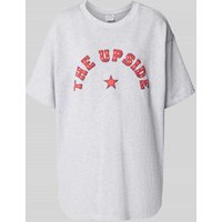 The Upside Oversized T-Shirt mit Label-Print und Rundhalsausschnitt in Hellgrau Melange, Größe M von The Upside