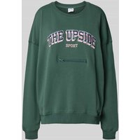 The Upside Relaxed Fit Sweatshirt mit Label-Stitching in Dunkelgruen, Größe S von The Upside