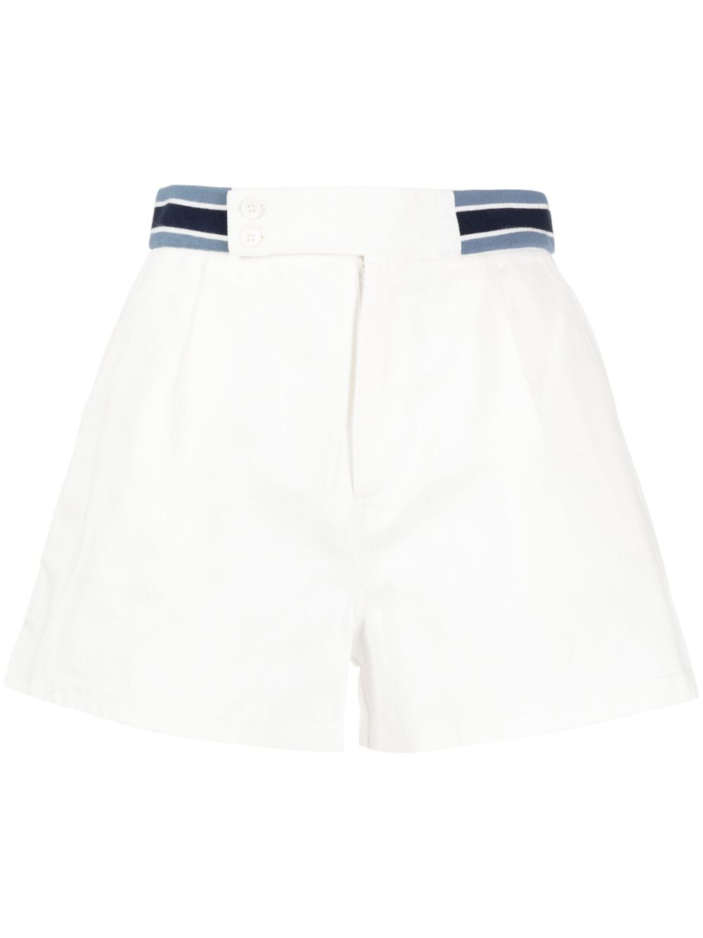 The Upside Shorts mit gestreiftem Bund - Weiß von The Upside