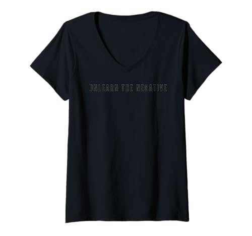 Damen VERLERNE DAS NEGATIVE T-Shirt mit V-Ausschnitt Damen VERLERNE DAS NEGATIVE T-Shirt mit V-Ausschnitt von The VeeHouse