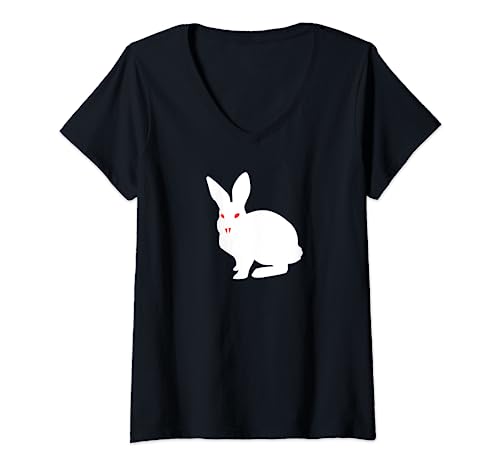 Damen Killer-Kaninchen des Grals T-Shirt mit V-Ausschnitt von The Vicious Bunny
