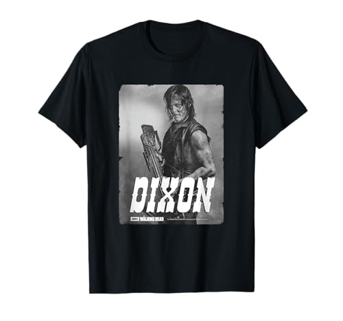 The Walking Dead T-Shirt Daryl Silver Portrait Schwarz Klein Unisex Klassisch Klassische Passform Crew-Kragen Kurzarm Pull-On Alle Herren Fans of The Walking Dead von The Walking Dead
