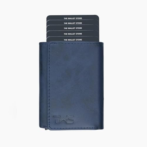 The Wallet Store Maverick RFID geschützter Wallet Kartenhalter | Pop-Up Kartenhalter | Scan-Proof | Aluminiumhülle | Bis zu 8 Karten | Kredit- & Debitkartenhalter, Blau-F, Casual von The Wallet Store