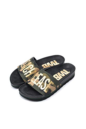 The White Brand Damen Bio Beach Peeptoe Sandalen, Grün (Camo Dark Camo Dark), 36 EU von The White Brand