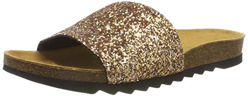 The White Brand Damen Bio Glitter Peeptoe Sandalen, Gold Gold Gold von The White Brand