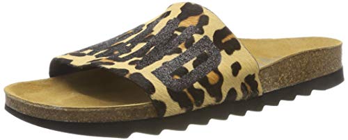 The White Brand Damen Bio Peeptoe Sandalen, Mehrfarbig (Leopard Leopard) von The White Brand