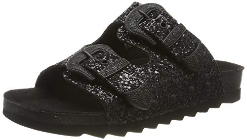 The White Brand Damen Buckle Glitter Peeptoe Sandalen, Schwarz (Black Black), 37 EU von The White Brand