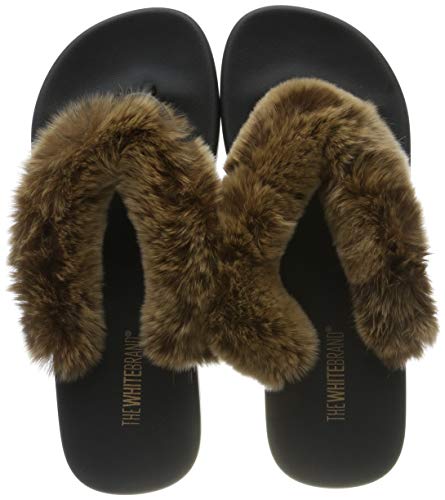 The White Brand Damen Fur Zehentrenner, Braun (Brown Brown), 39 EU von The White Brand