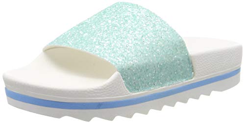 The White Brand Damen Glitter Matte Peeptoe Sandalen, Türkis (Turquoise Turquoise), 36 EU von The White Brand